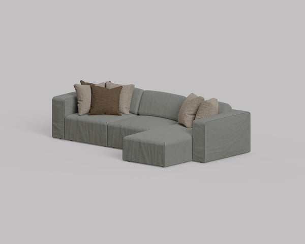 Cube 3 Seater L Shape Sofa