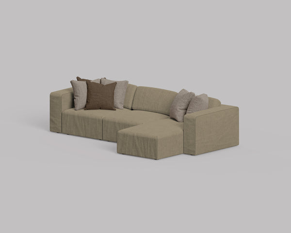 Cube 3 Seater L Shape Sofa