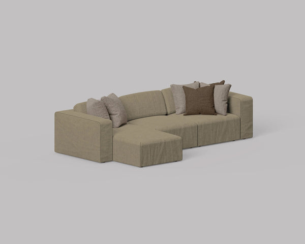 Cube 3 Seater L Shape Sofa